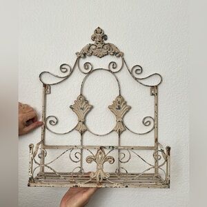 Vintage Scroll Design Iron Wall Rack/Shelf Rustic French Country Decor